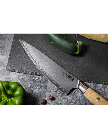 Knivsæt med 2 Fukito Pakka San Mai-knive: kokkekniv + skrællekniv