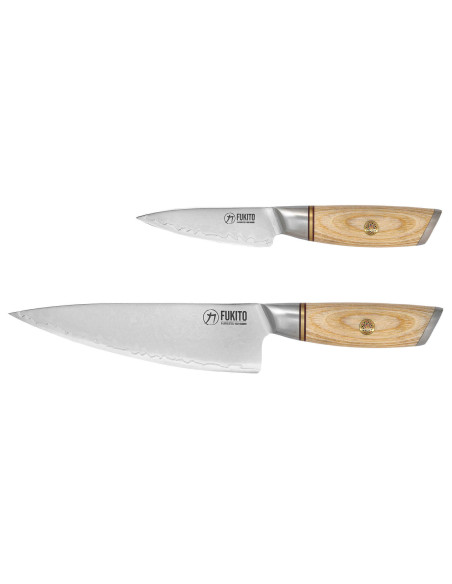 Messerset 2 Messern Fukito Pakka San Mai Kochmesser + Spickmesser
