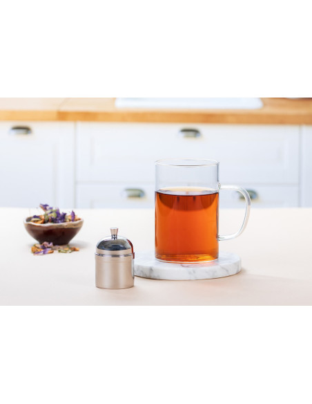 Infusor de té Cristel de acero inoxidable de 4,5 cm con soporte