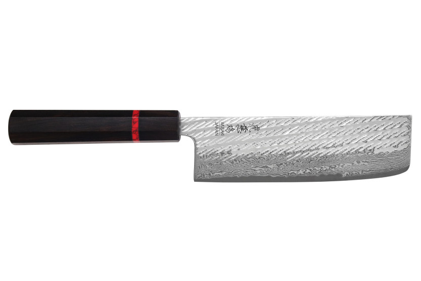 Håndlavet japansk nakiri-kniv, 16,5 cm, Wusaki Nawame, AUS10 damask