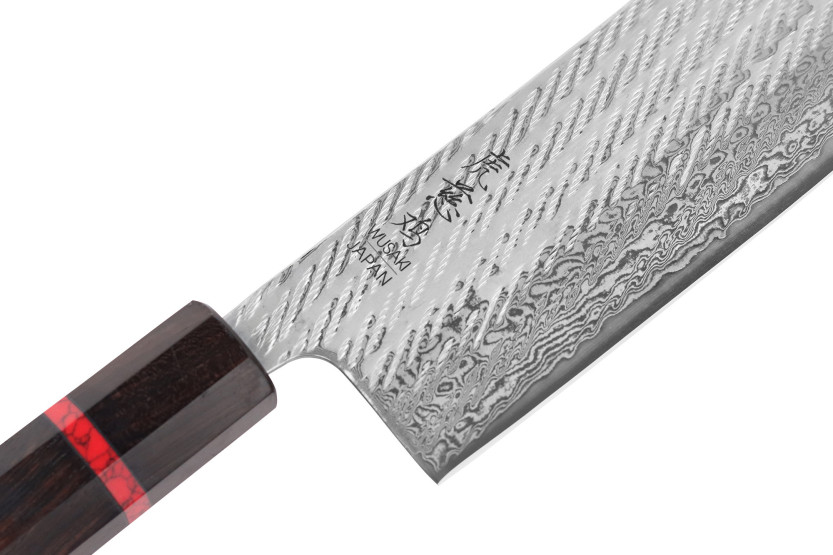 Coltello nakiri giapponese artigianale Wusaki Nawame AUS10 damasco, 16,5 cm