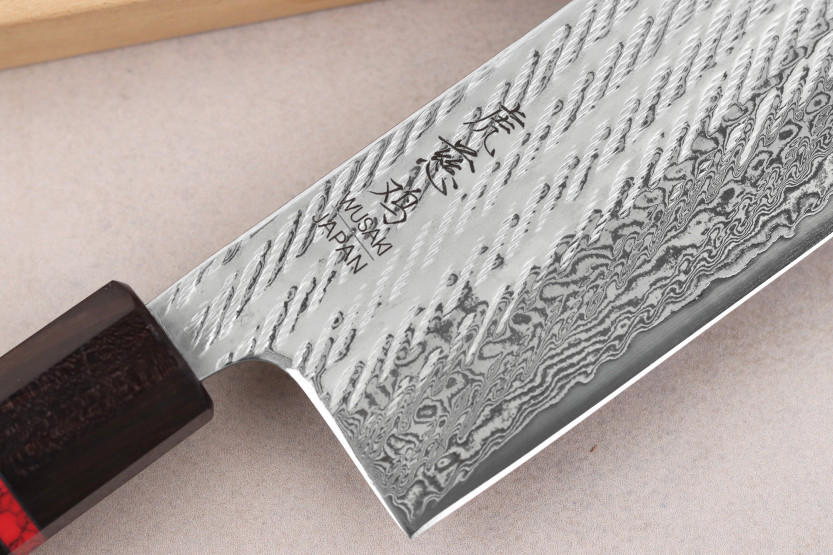 Wusaki Nawame AUS10 -damaskiteräs, käsintehty japanilainen 16,5 cm:n nakiri-veitsi