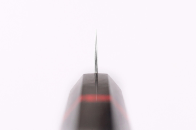 Faca sujihiki japonesa artesanal Wusaki Nawame de 24 cm, em aço damasco AUS10