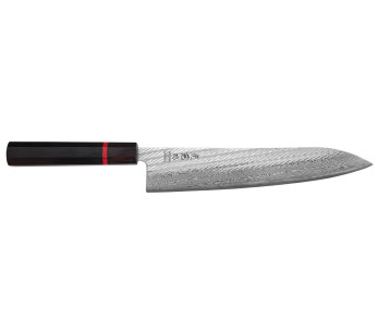 Handgjord japansk kockkniv, 24 cm, Wusaki Nawame AUS10 damask