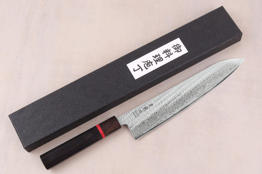 Wusaki Nawame AUS10 Damascus Handcrafted Japanese Chef's Knife, 24 cm