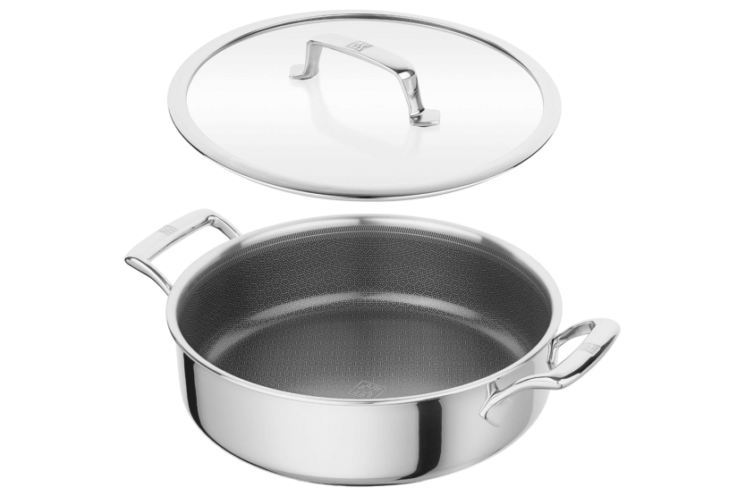 Sartén «Peak Ceraforce® HyCoat Provençal» de Zwilling, de acero inoxidable con recubrimiento cerámico y tapa de cristal, 26 cm