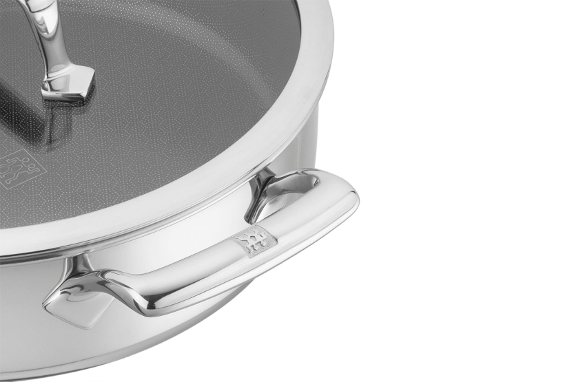 Sartén «Peak Ceraforce® HyCoat Provençal» de Zwilling, de acero inoxidable con recubrimiento cerámico y tapa de cristal, 26 cm