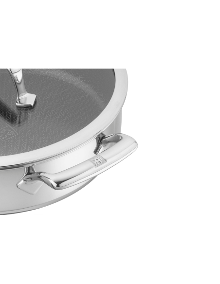 Sartén «Peak Ceraforce® HyCoat Provençal» de Zwilling, de acero inoxidable con recubrimiento cerámico y tapa de cristal, 26 cm