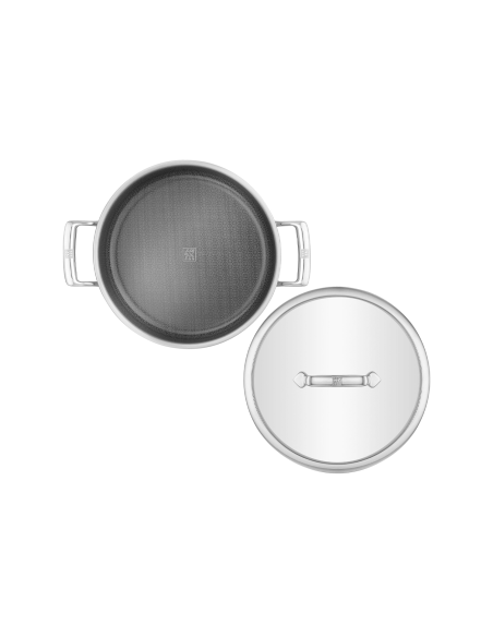 Sartén «Peak Ceraforce® HyCoat Provençal» de Zwilling, de acero inoxidable con recubrimiento cerámico y tapa de cristal, 26 cm