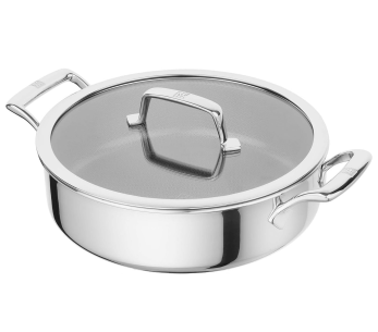 Zwilling Peak Ceraforce® HyCoat Provençal stekpanna i rostfritt stål med keramisk beläggning och glaslock, 26 cm