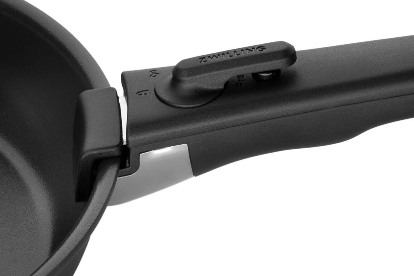 Set med 2 stekpannor från Zwilling Unlock Ceraforme® Titanium i aluminium, 20 och 28 cm + 1 avtagbart handtag