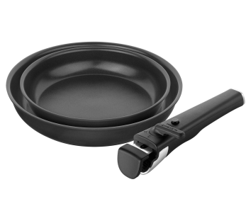 Set di 2 padelle Zwilling Unlock Ceraforme® Titanium in alluminio da 24 e 28 cm + 1 manico rimovibile