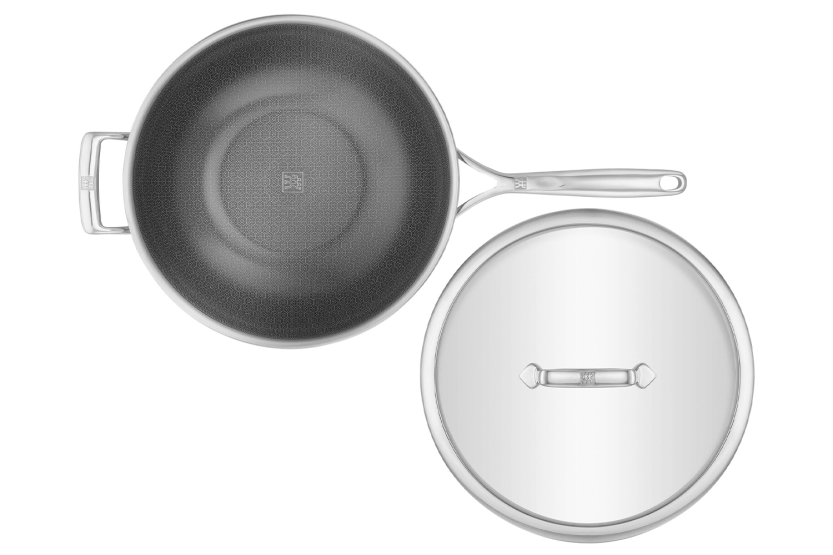 Zwilling Peak Ceraforce® HyCoat -wok, ruostumatonta terästä ja keraamista pinnoitetta, lasikannella, 30 cm