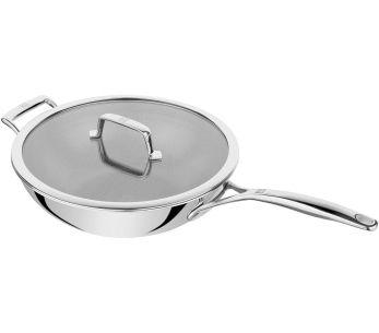 Wok Zwilling Peak Ceraforce® HyCoat in acciaio inossidabile con rivestimento ceramico e coperchio in vetro da 30 cm