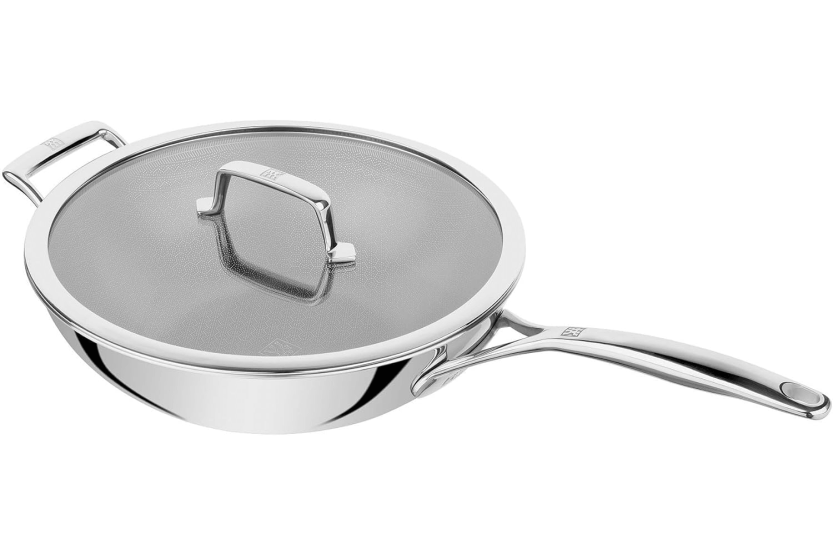 Zwilling Peak Ceraforce® HyCoat -wok, ruostumatonta terästä ja keraamista pinnoitetta, lasikannella, 30 cm