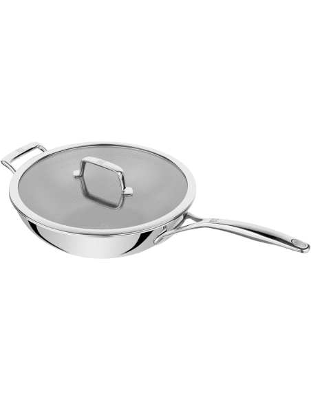 Zwilling Peak Ceraforce® HyCoat -wok, ruostumatonta terästä ja keraamista pinnoitetta, lasikannella, 30 cm