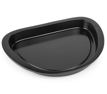 Plancha em forma de meia-lua preta Peugeot Grill to table em cerâmica - 43 cm