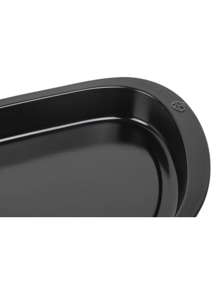 Plancha de media luna negra Peugeot «Grill to table» de cerámica - 43 cm