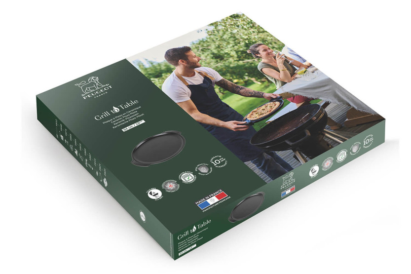 Zwarte keramische pizzaplaat Peugeot Grill to table - 34 cm