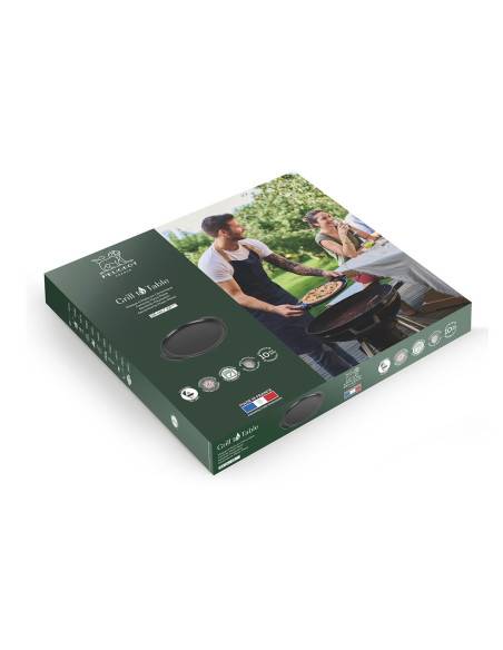 Prato para pizza preto Peugeot «Grill to table» em cerâmica - 34 cm