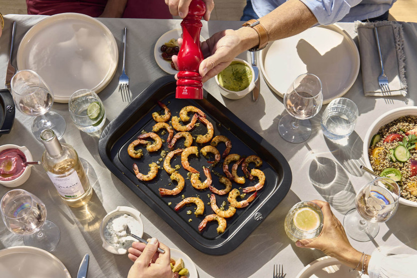 Peugeot "Grill to Table" Black Rectangular Ceramic Plancha - 43 cm