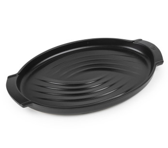 Grelha para peixe preto Peugeot «Grill to Table» em cerâmica - 41 x 26 cm