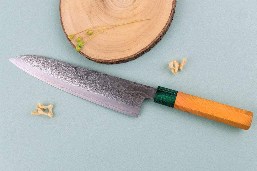 Faca de chef japonesa artesanal de 21 cm, Makoto Kurosaki Kodama VG10