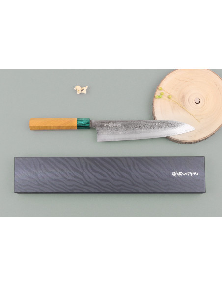 Faca de chef japonesa artesanal de 21 cm, Makoto Kurosaki Kodama VG10