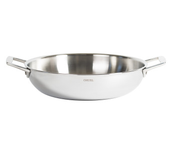 Frigideira funda Cristel Castel'Pro Sauté em aço inoxidável 18/10 de 5 camadas