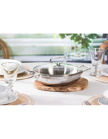 Frigideira funda Cristel Castel'Pro Sauté em aço inoxidável 18/10 de 5 camadas