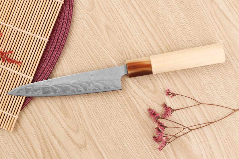 13.5 cm Handcrafted Japanese Yuzo Haruto Damascus Utility Knife