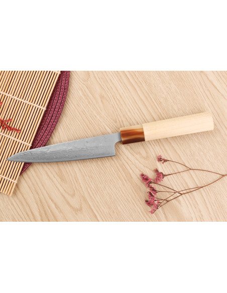 13.5 cm Handcrafted Japanese Yuzo Haruto Damascus Utility Knife