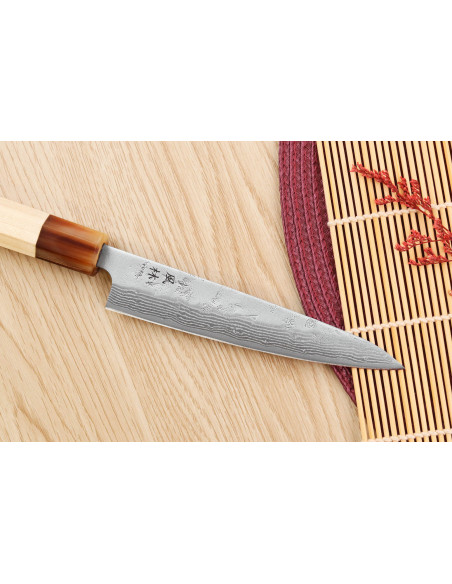 13.5 cm Handcrafted Japanese Yuzo Haruto Damascus Utility Knife