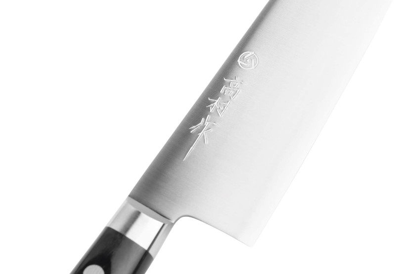 Handgefertigtes japanisches Takamura - Kochmesser, 21 cm, VG10, poliert