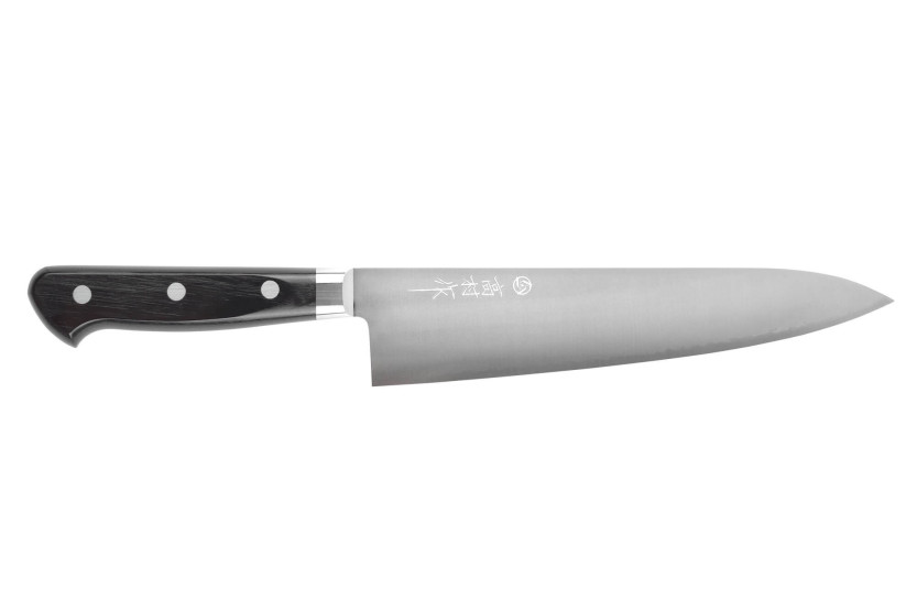 Faca de chef japonesa artesanal Takamura VG10 polida, de 21 cm
