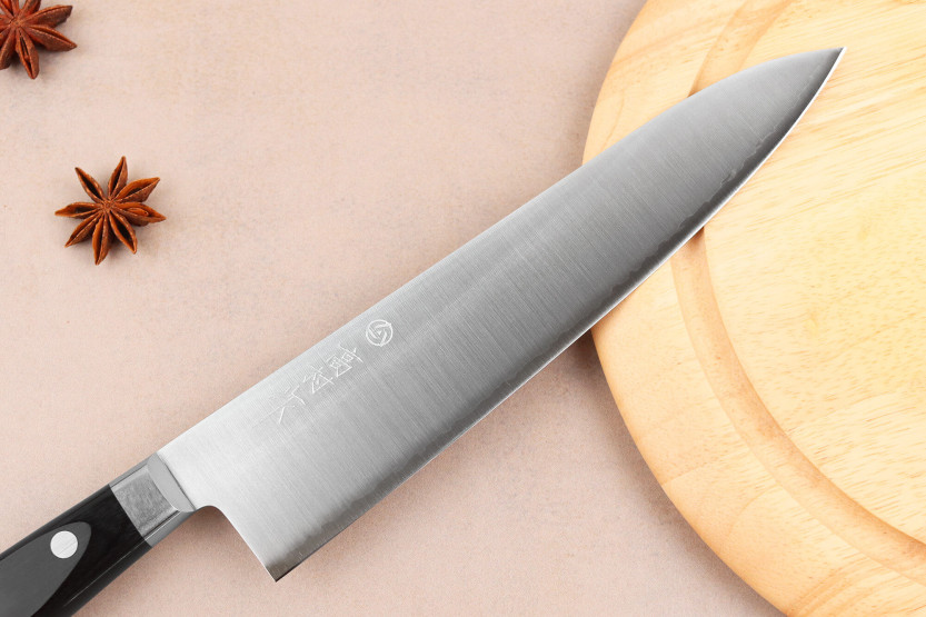 Handgjord japansk kockkniv från Takamura, 21 cm, VG10, polerad