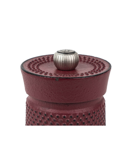 Molino de pimienta manual Peugeot Bali, de hierro fundido rojo mate, 8 cm