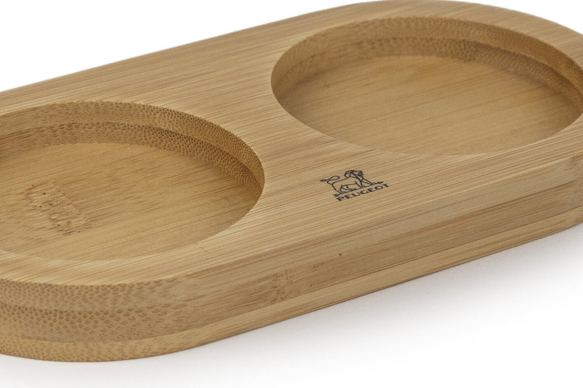 Bandeja para dois moinhos Peugeot Linéa em bambu natural