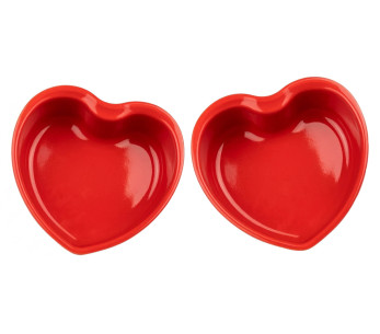 Set van 2 keramische ovenschalen Peugeot For You met rood hart, 13,5 cm 2