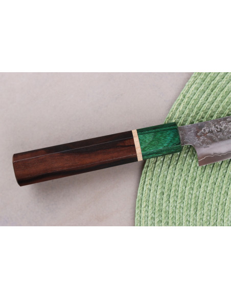 Makoto Kurosakin käsintehty japanilainen yleiskäyttöveitsi, 13,5 cm, Samidorizuki SGStrix