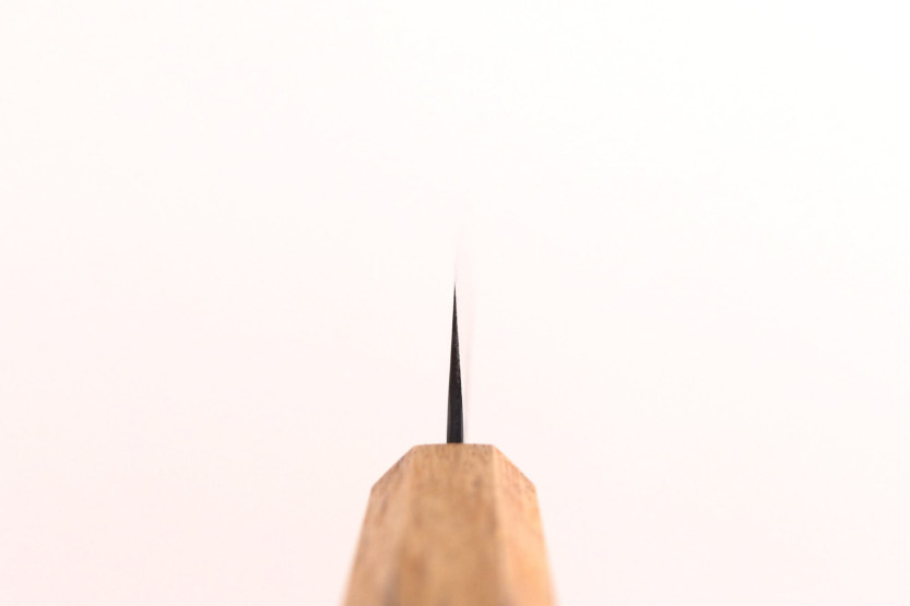 24cm Handcrafted Japanese Yuzo Black AS Sujihiki Knife, Burnt Oak Handle
