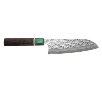 Cuchillo santoku japonés artesanal de 16,5 cm de Makoto Kurosaki Samidorizuki SGStrix