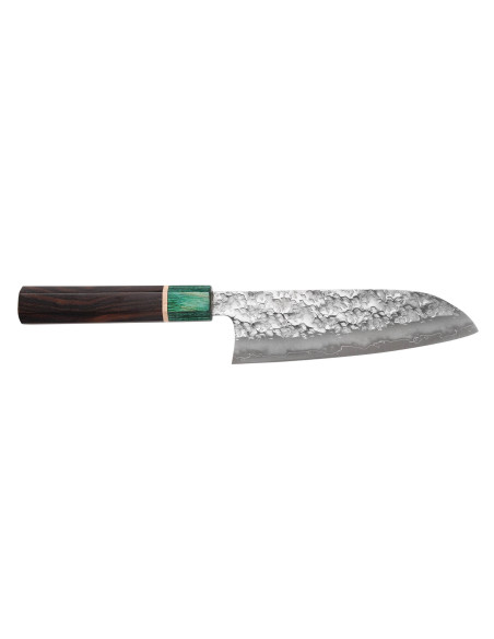 Cuchillo santoku japonés artesanal de 16,5 cm de Makoto Kurosaki Samidorizuki SGStrix