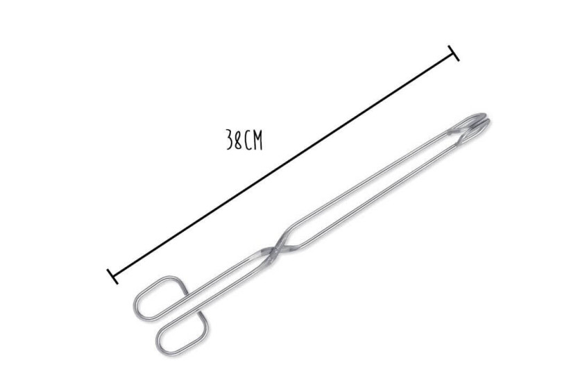 Kolmio keittiön pihdit 38cm ruostumatonta terästä