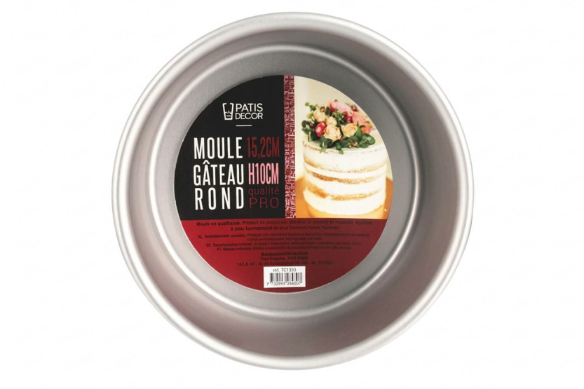 Stampo rotondo per torte Patisdécor in alluminio 15,2x10 cm