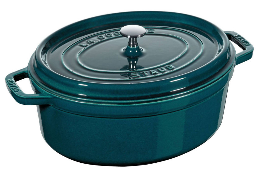 Oval gryta från Staub i emaljerat gjutjärn, La Mer