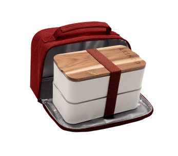 Akinod-kjølebag i terrakotta + hvit bento-boks, 1,4 l