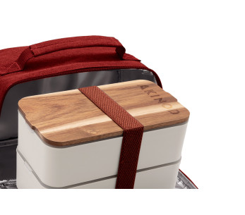 Akinod-koeltas in terracotta + witte bento-box 1,4 l 2