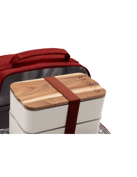 Akinod-køletaske i terracotta + hvid bento-boks, 1,4 l