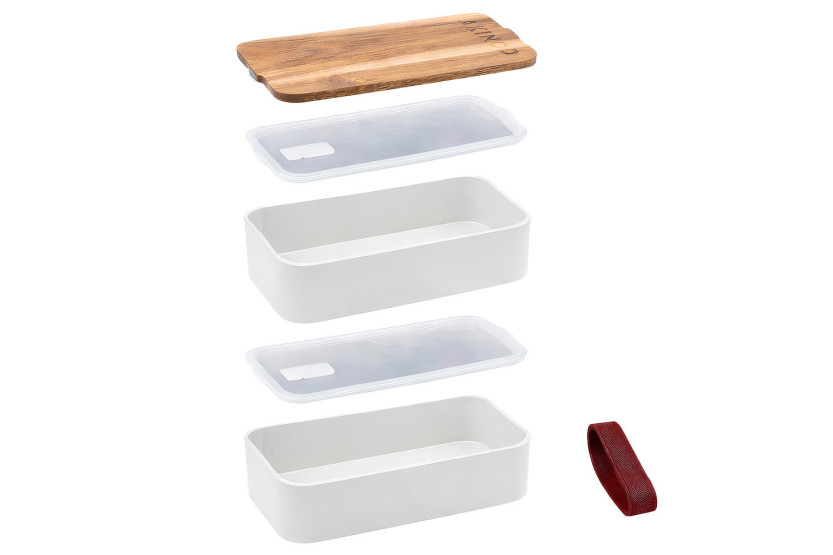 Akinod-køletaske i terracotta + hvid bento-boks, 1,4 l